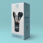 Jogo com 7 Peças de Silicone Preto com Cabo de Madeira