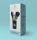 Jogo com 7 Peças de Silicone Preto com Cabo de Madeira