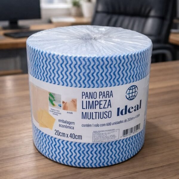 Pano Multiuso em Rolo com 600 unidades 20x40cm - Sortida