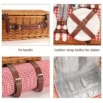 Cesta De Picnic Completa Com Forro Térmico, Toalha e Assessórios - Imagem 3