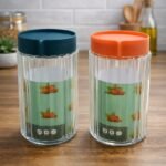 Conjunto 4 Potes Redodndo de Vidro com Tampa