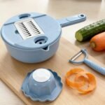 Kit Ralador e Fatiador de Vegetais Multifuncional 12 Peças - Sortida