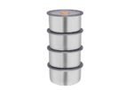 Conjunto 4 Potes Herméticos Redondo Inox 450ML