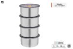 Conjunto 4 Potes Herméticos Redondo Inox 450ML - Imagem 3