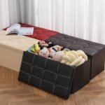 Pufe Estofado com Baú - Preta - Imagem 5