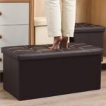 Pufe Estofado com Baú - Preta - Imagem 4