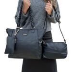 Kit 3 Peças Bolsa Feminina Com Alça Trançada - Preta