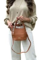 Bolsa Feminina Transversal com Alça Trançada - Caramelo - Imagem 2