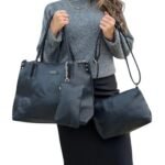 Kit 3 Peças Bolsa Feminina Estilo Tote - Preta