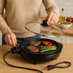 Grill Elétrico Redondo Premium com Termostato 127V - Preta