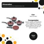 Conjunto Panelas Antiaderente com Tampa de Vidro 04 peças - Preto e Vermelho - Imagem 2