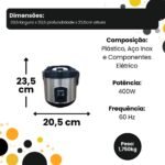 Panela de Arroz Elétrica 1 Litro 220V - Preta - Imagem 3
