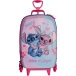 Mala Infantil Stitch e Angel 3D com Rodinhas - Multicolorida