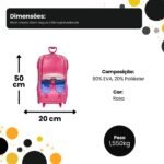 Mala Infantil Barbie Conversível 3D com Rodinhas - Rosa - Imagem 3