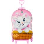 Mala Infantil Gatinha Marie 3D com Rodinhas - Rosa