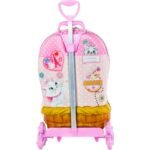 Mala Infantil Gatinha Marie 3D com Rodinhas - Rosa - Imagem 3