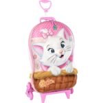 Mala Infantil Gatinha Marie 3D com Rodinhas - Rosa - Imagem 5