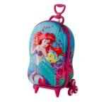 Mala Infantil Pequena Sereia 3D com Rodinhas - Verde - Imagem 4