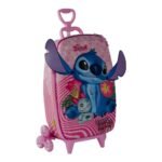 Mala Infantil Stitch 3D com Rodinhas - Rosa - Imagem 4