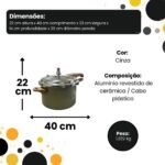 Panela de Pressão Max Chef Wood Indução 4,2L - Verde acinzentado - Imagem 4