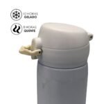 Garrafa Isotérmica 500ml com Tampa Plástica Fosca com Trava de Segurança - Branco - Imagem 3