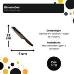 Faca Chef 29cm com Cabo de Madeira - Imagem 5