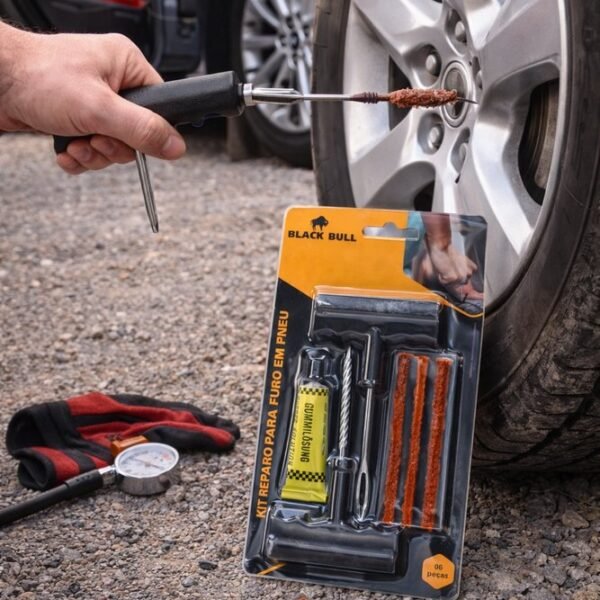 Kit Reparo Para Furo em Pneu 6 Peças