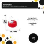Fonte Bebedouro Gatos Cães Automático Joy Furacão Pet Bivolt - VERMELHA - Imagem 2