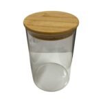 Pote de Hermetico Vidro Borossilicato Liso com Tampa de Bambu 1,1L - Imagem 2
