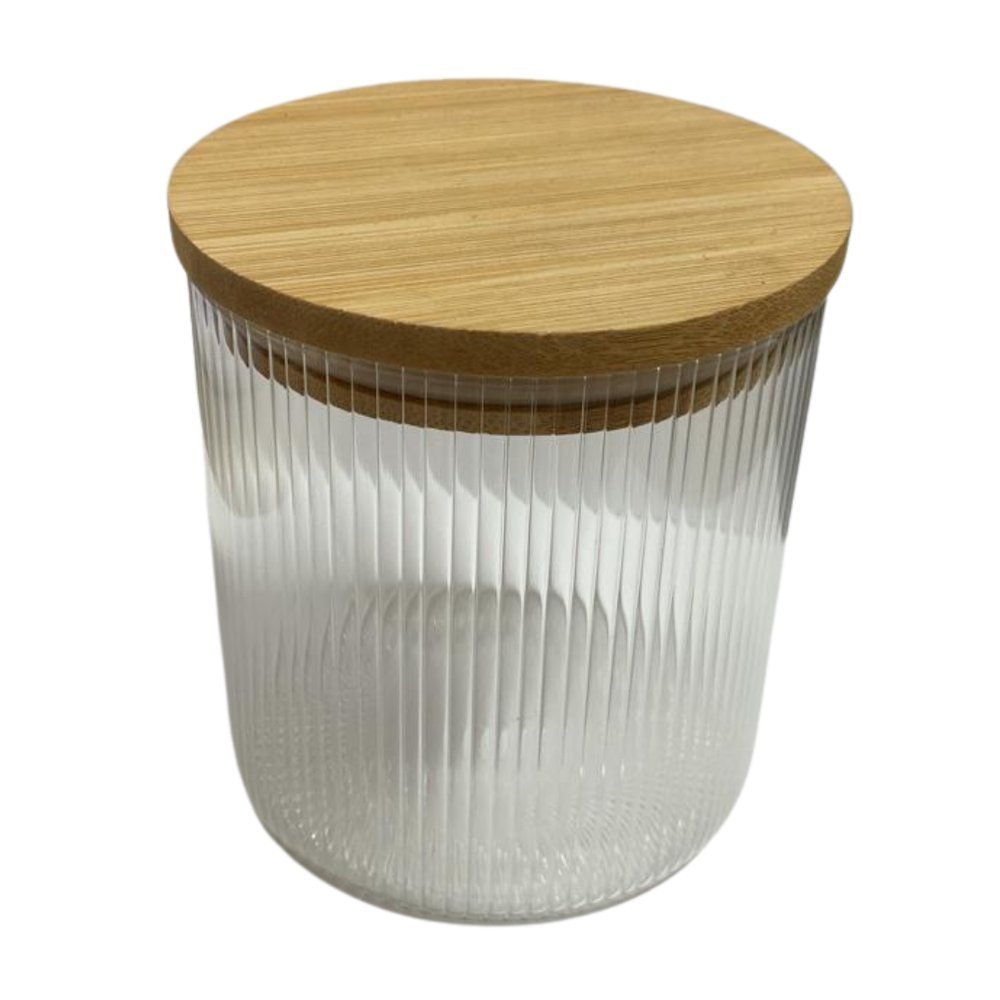 15492048728-15492038222-pote-de-vidro-borossilicato-listrado-com-tampa-de-bambu-700ml-imagem-2.jpg Pote de Vidro Borossilicato Listrado com Tampa de Bambu 700ml - Imagem 1
