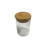 Pote de Hermetico Vidro Borossilicato Liso com Tampa de Bambu 200ml - Imagem 2