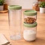 Conjunto 3 Potes Plástico Com Tampa - Sortida