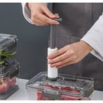 Pote Hermético com Bomba de Vácuo 2L - Cinza - Imagem 2