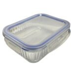 Pote Vidro Hermética Borossilicato Tampa Silicone azul 1040ml