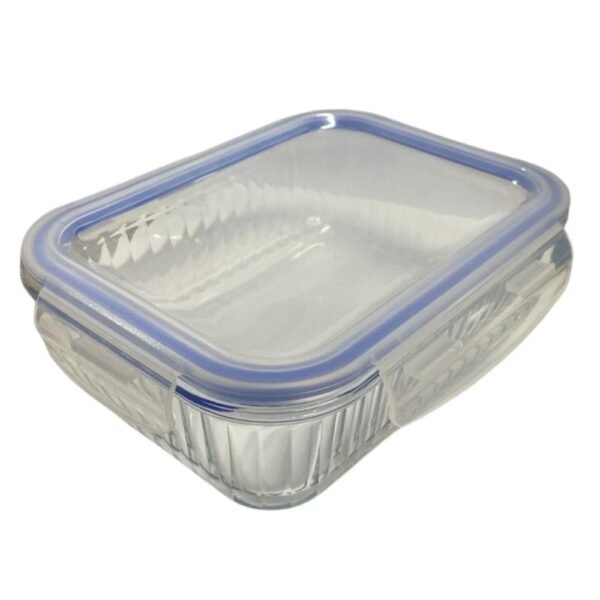 Pote Vidro Hermética Borossilicato Tampa Silicone azul 1040ml