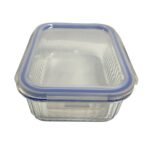 Pote Vidro Hermética Borossilicato Tampa Silicone azul 1040ml - Imagem 2